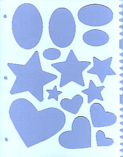 8-1/4" x 11" Shape Templates & Border Edger STENCIL: Ovals, Hearts & Stars