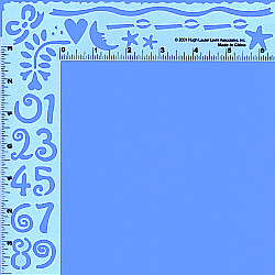 8.5" x 8.5" Clear-View Right Angle Ruler, Number, Shape & Border STENCIL Template