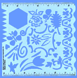 7-1/4" x 7-1/4" Clear-View Ruler, Shape & Border STENCIL Template