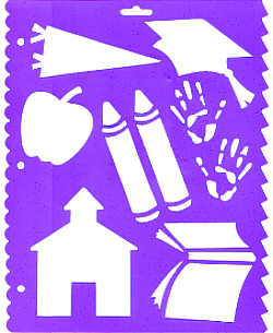 9" x 11.5" Shape Templates & Border Edger STENCIL: School Days