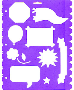 9" x 11.5" Shape Templates & Border Edger STENCIL: Signs & Banners