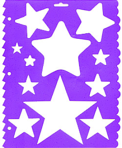 9" x 11.5" Shape Templates & Border Edger STENCIL: Stars