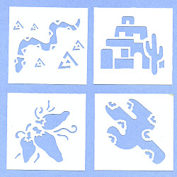 2.5" x 2.5" Southwest 4-Piece STENCIL Set