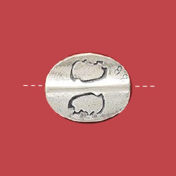 10x12mm Sterling Silver Plains Buffalo Design PADDLE Bead