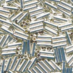 1x4mm Sterling Silver (Liquid Silver) Heshi Tube Beads