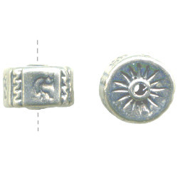 7x12mm Sterling SilverSouthwest Kokopelli CYLINDER / DRUM Bead