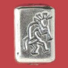 10x15mm Sterling Silver Southwest Kokopelli Design RECTANGLE Bead