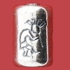 10x16mm Sterling Silver Southwest Kokopelli Design TUBE / BARREL Bead