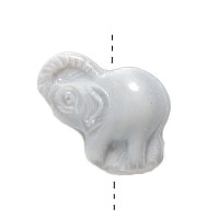 20mm Opaque Satin Grey Pressed Glass ELEPHANT Beads