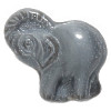 20mm Opaque Dark Grey Pressed Glass ELEPHANT Beads