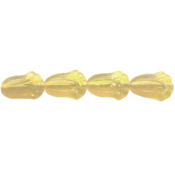 8x12mm Translucent Light Topaz Matte Pressed Glass TULIP Beads