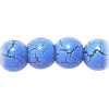 8mm Dark Turquoise Blue Matrix Pressed Glass SMOOTH ROUND Beads