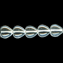 10mm Transparent Crystal Pressed Glass HEART Beads