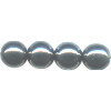 10mm Opaque Black Luster (Gunmetal) Pressed Glass SMOOTH ROUND Beads