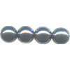 10mm Opaque Black Luster (Gunmetal) Pressed Glass SMOOTH ROUND Beads