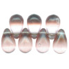 6x10mm Transparent Pink Pressed Glass DROP Beads