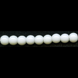 4mm Opaque Chalk White Pressed Glass (Druk) Smooth ROUND Beads