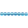 4mm Transparent Dark Aqua Pressed Glass SMOOTH ROUND (Druk) Beads