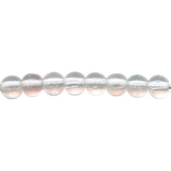 4mm Transparent Light Pink Pressed Glass SMOOTH ROUND (Druk) Beads