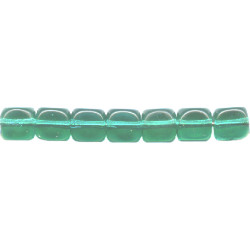 5mm Transparent Emerald Green Pressed Glass CUBE Beads