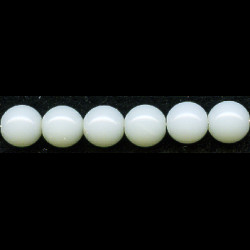 5mm Opaque Chalk White Pressed Glass (Druk) Smooth ROUND Beads