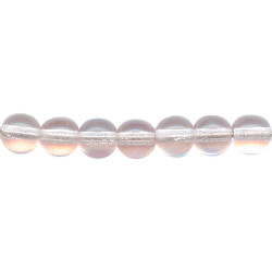 5mm Transparent Light Pink Pressed Glass SMOOTH ROUND (Druk) Beads