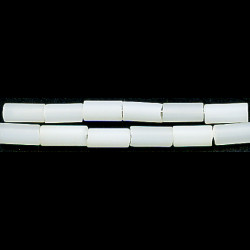 4x8mm Translucent White Frost Pressed Glass TUBE Beads