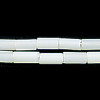 4x8mm Translucent White Frost Pressed Glass TUBE Beads