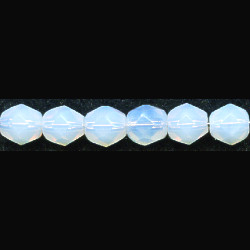 6mm Translucent Opal White Pressed Glass Faceted (Fire Polished) ROUND Beads