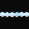 6mm Translucent Opal White Pressed Glass Faceted (Fire Polished) ROUND Beads
