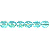 6mm Transparent Light Aqua Blue Pressed Glass (Firepolished) FACETED ROUND Beads