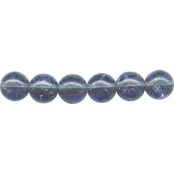 6mm Transparent Sapphire Blue Crackle Glass SMOOTH ROUND Beads