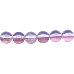 6mm Transparent Light Amethyst Pressed Glass SMOOTH ROUND Beads