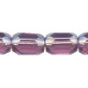 7x10mm Transparent Amethyst Pressed Glass FACETED BARREL Beads
