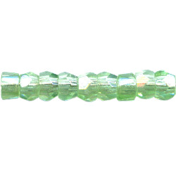 6mm Transparent Peridot Green Pressed Glass (Firepolished) FACETED DISC Beads