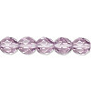 8mm Transparent Amethyst Pressed Glass (Fire Polished) FACETED ROUND Beads