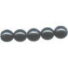 8mm Opaque Black Pressed Glass SMOOTH ROUND Beads