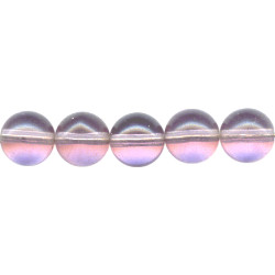 8mm Transparent Light Amethyst Pressed Glass SMOOTH ROUND Beads