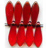 5x16mm Transparent Ruby Red Pressed Glass DAGGER Beads