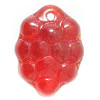 10x14mm Transparent Ruby Red Pressed Glass GRAPES Charm Beads