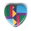 12mm Inlaid Block Gemstone PUFFY HEART Bead - *Vertical*