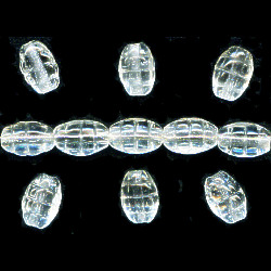 4x8mm Transparent Crystal Pressed Glass OVAL / RICE Corncob Beads