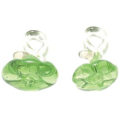 10mm Lampwork Glass Mini Green SQUASH Charm Beads