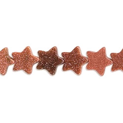 6mm Red Goldstone FLAT STAR Beads