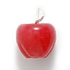 15mm RED AVENTURINE Carved APPLE w/Sterling Silver Bail