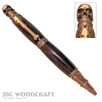 Antiqued Copper SKULL & SNAKEWOOD Cigar Twist Pen ~ JBC Woodcraft®