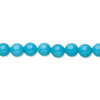 5mm Stabilized Blue Turquoise ROUND Beads - 8" Strand