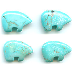 15x20mm Stabilized Blue Turquoise ZUNI BEAR Beads