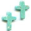 12x16mm Stabilized Blue TURQUOISE CROSS/CRUCIFIX Beads