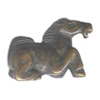 22x25mm Brown Bone HORSE Animal Fetish Bead